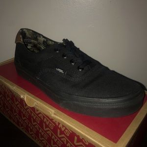 Black Vans with a leather touch